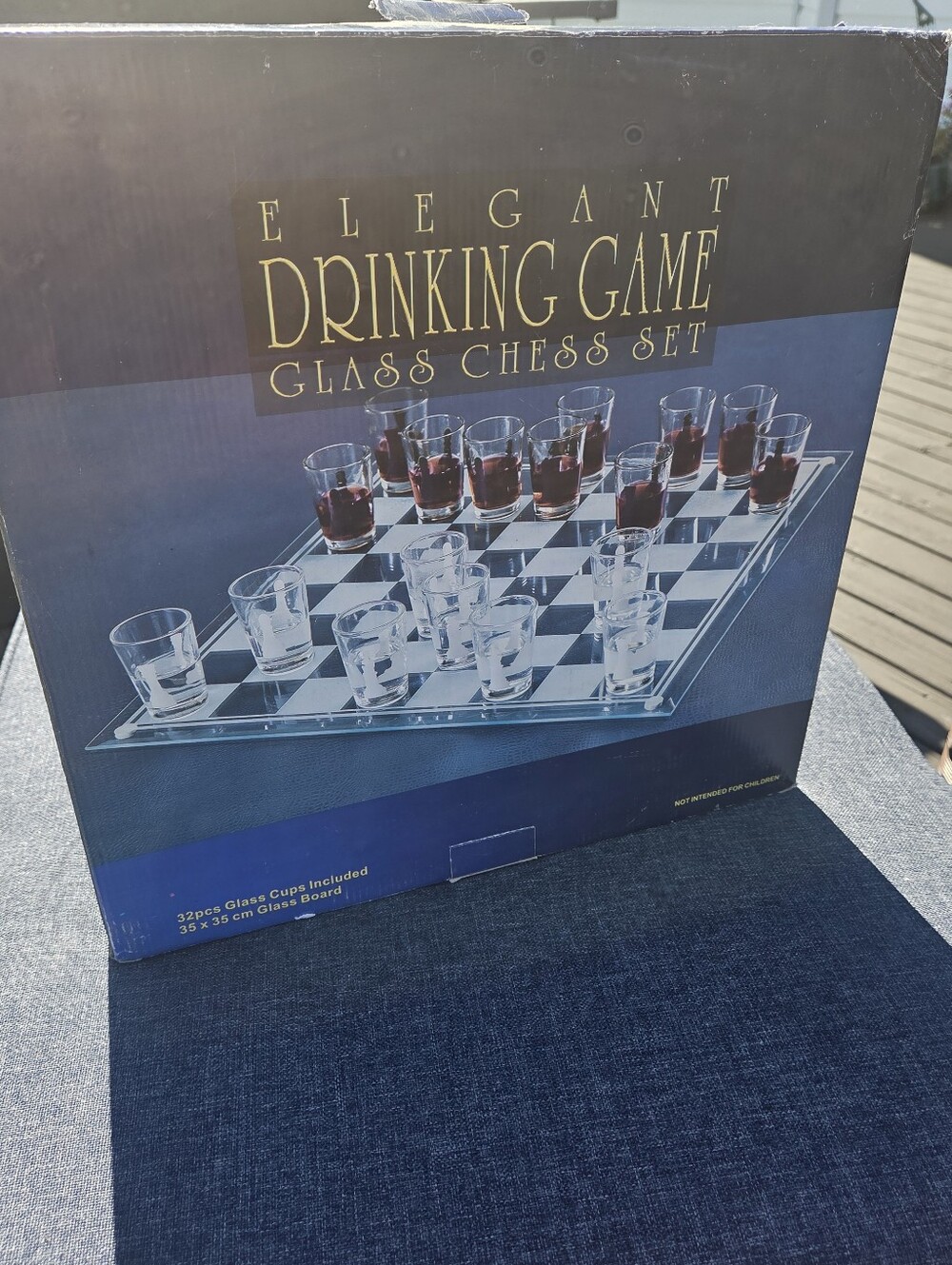 Elegant Drinking Game Glass Chess Set - Clear Glass